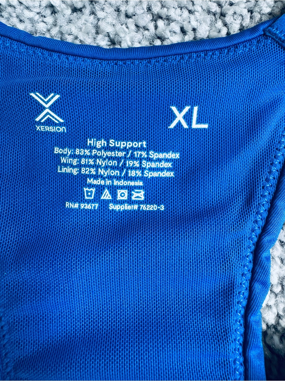 Xersion Royal Blue Front-Zip Racerback Sports Bra - Picture 2 of 5